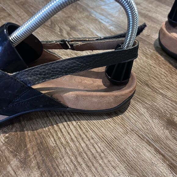 Vionic Eira Sandals Women's Black 8.5 Strappy Woven Pebble Leather Comfortable - Picture 4 of 14